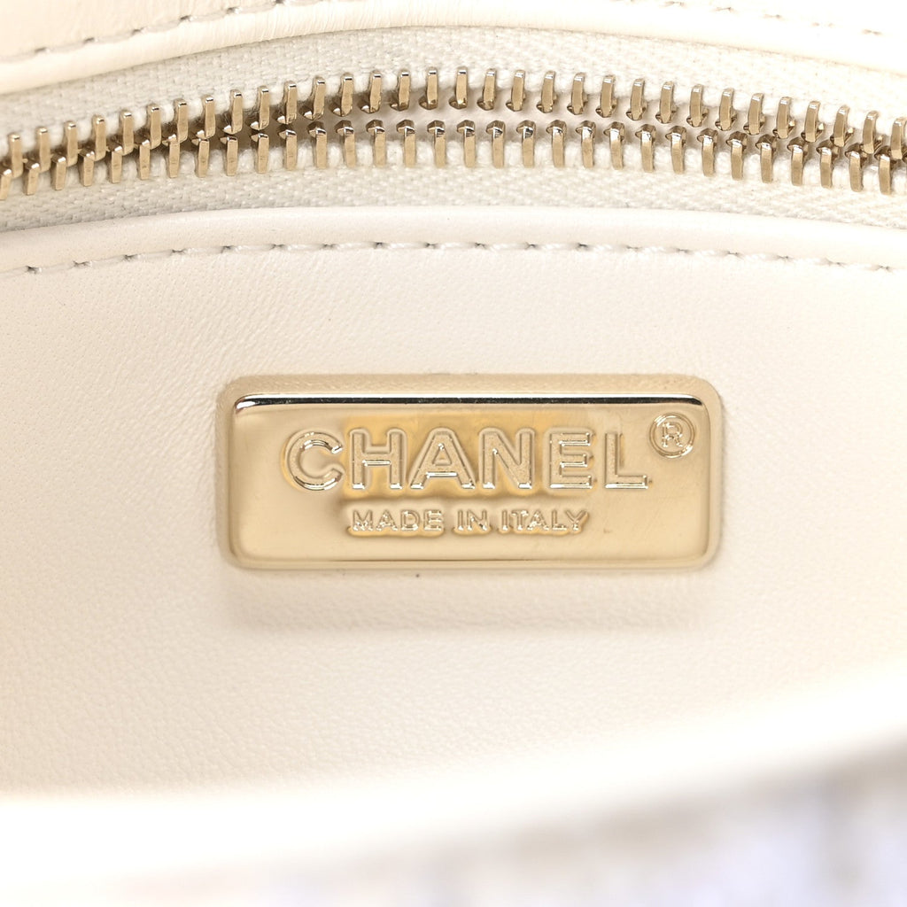 Sequin Mini Rectangular Flap White