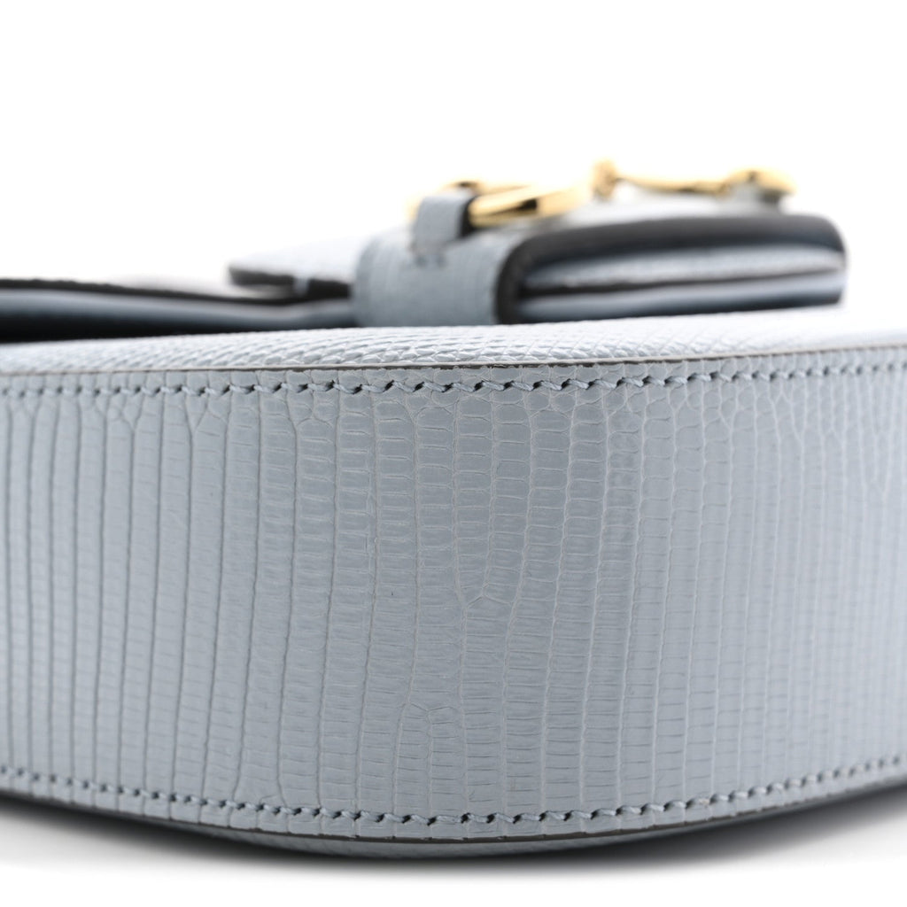 Lizard Web Mini Horsebit 1955 Shoulder Bag Light Blue