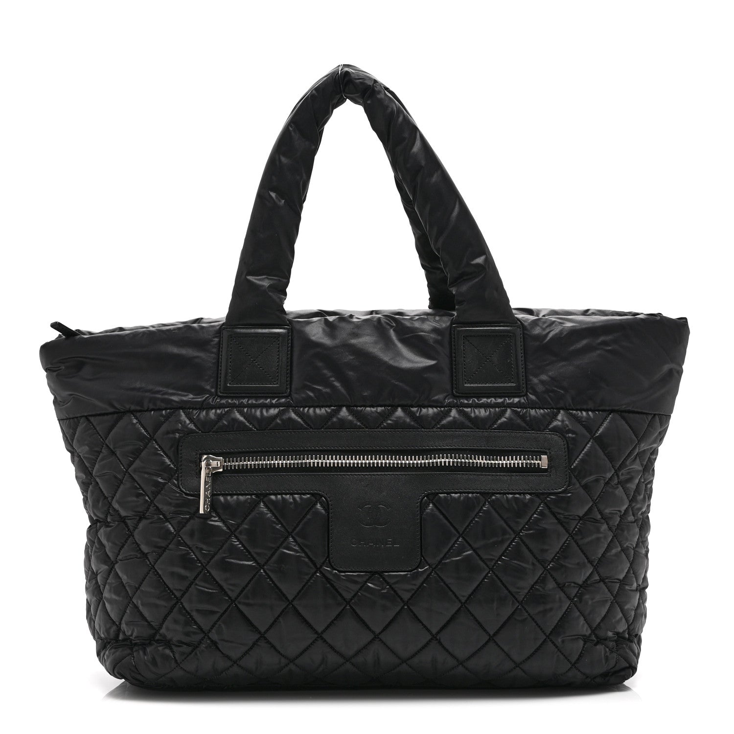 Nylon Quilted Large Coco Cocoon Tote Black