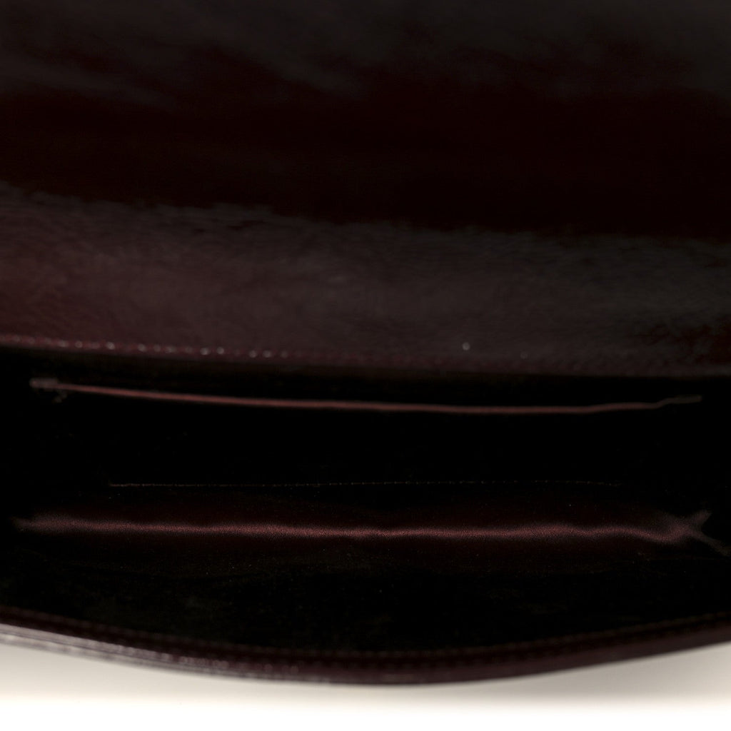 Textured Patent Calfskin Large Belle De Jour Clutch Berry