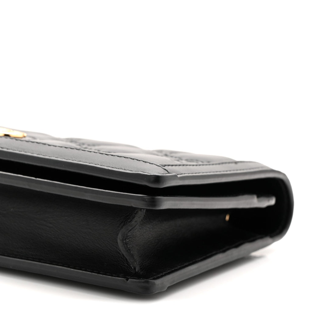 Calfskin GG Matelasse Chain Wallet Black