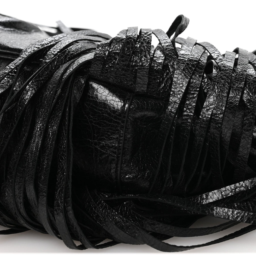 Agneau Arena Le Cagole Fringe Shoulder Bag XS Black