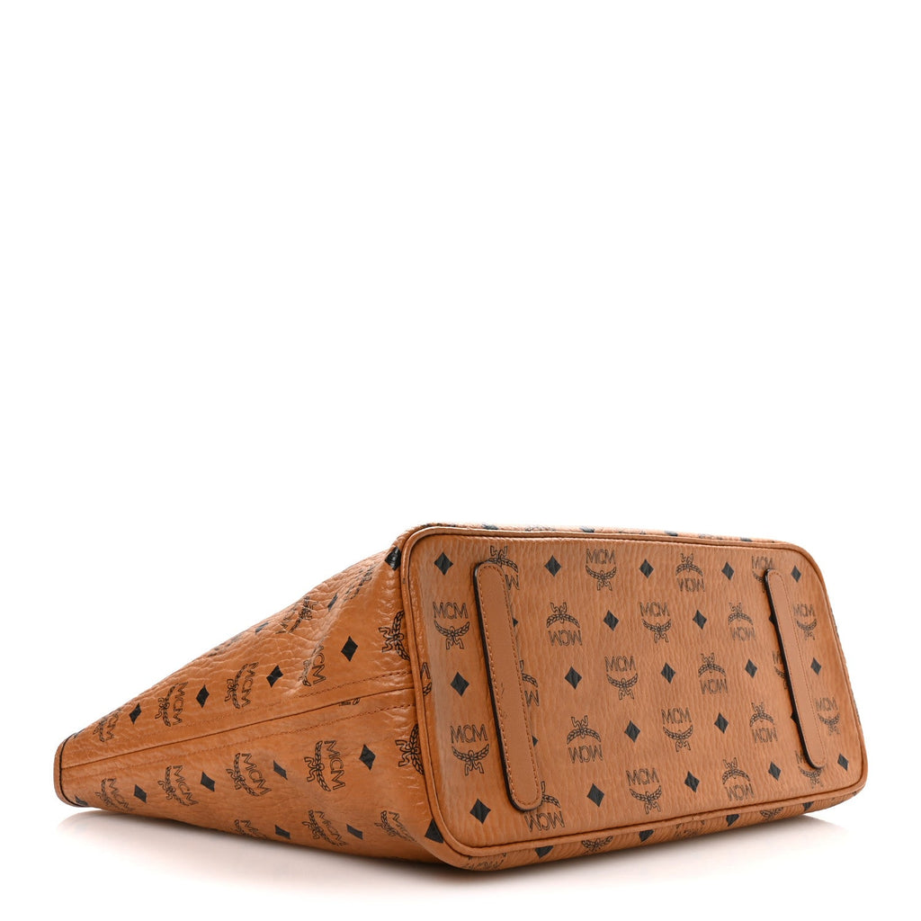 Visetos Medium Anya Top Zip Shopper Tote Cognac