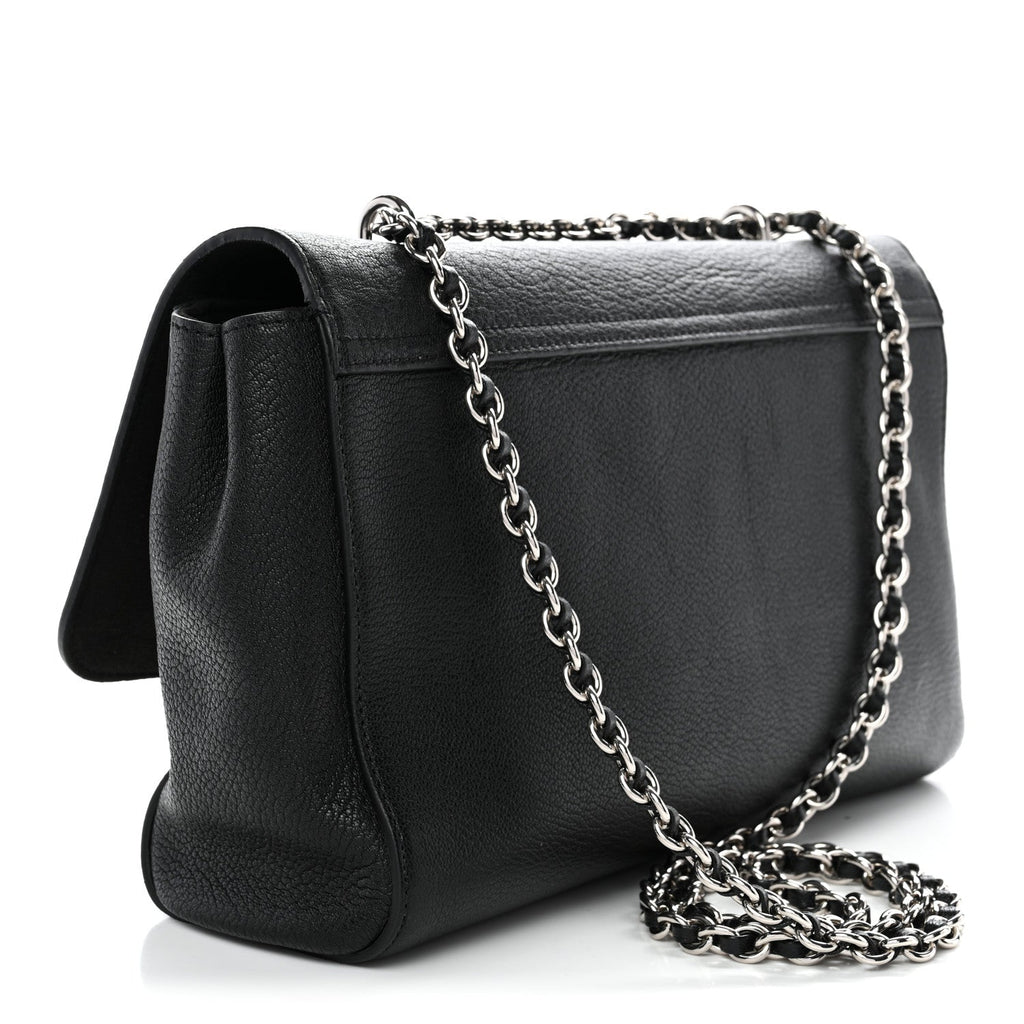 Small Classic Grain Calfskin Medium Lily Black