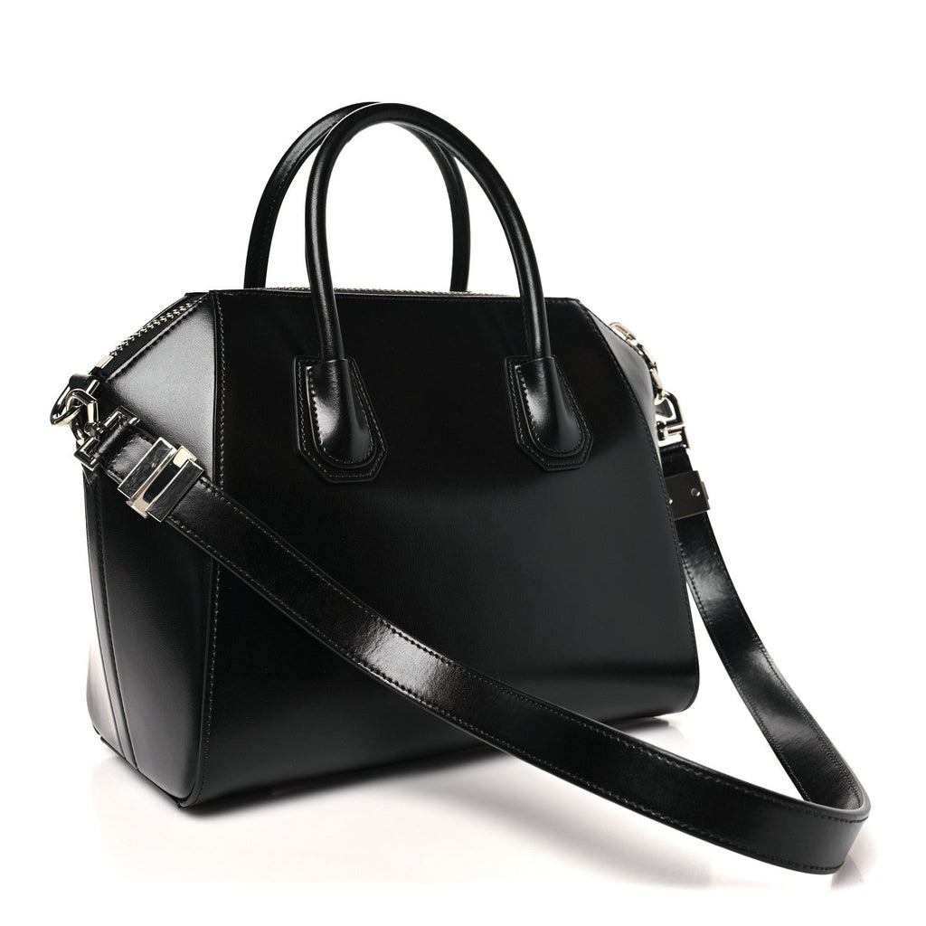 Shiny Lord Calfskin Small Antigona Black