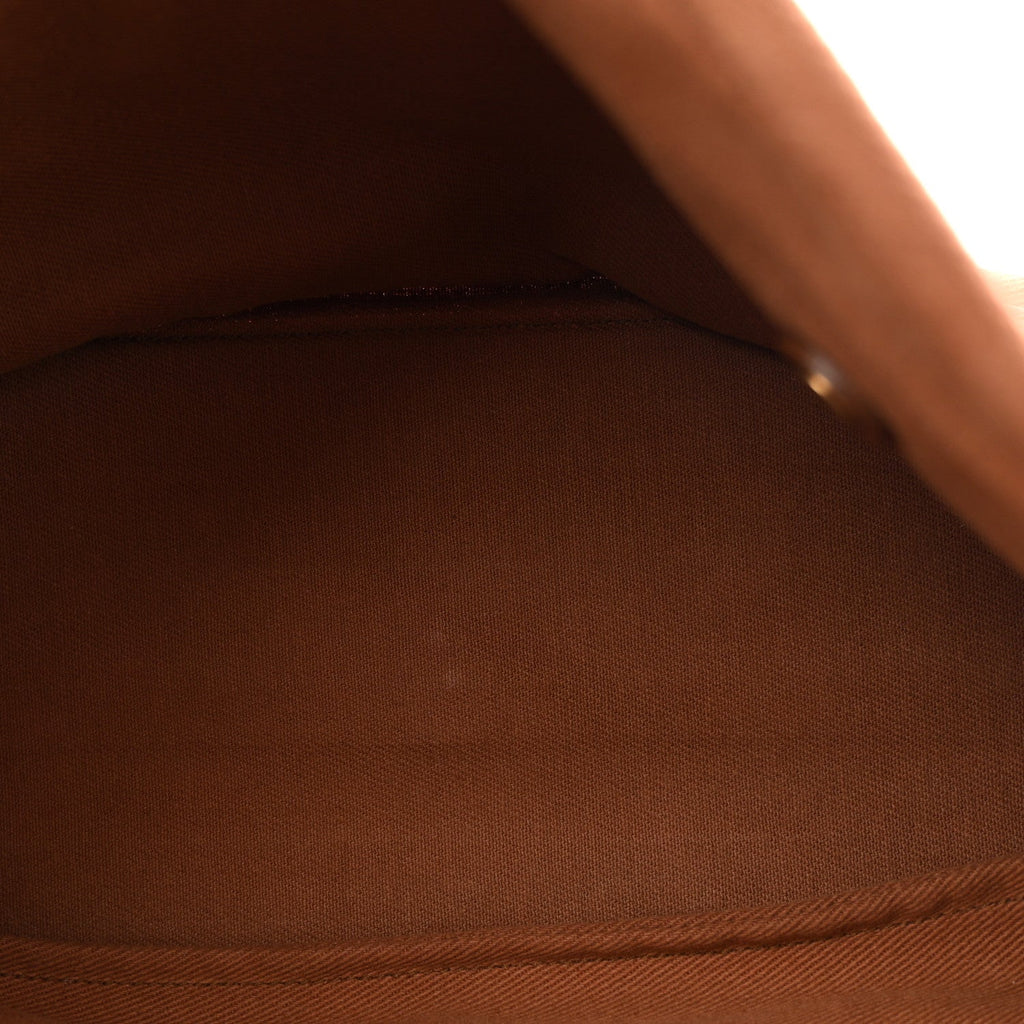 Calfskin Canvas Medium Muse Two Brown