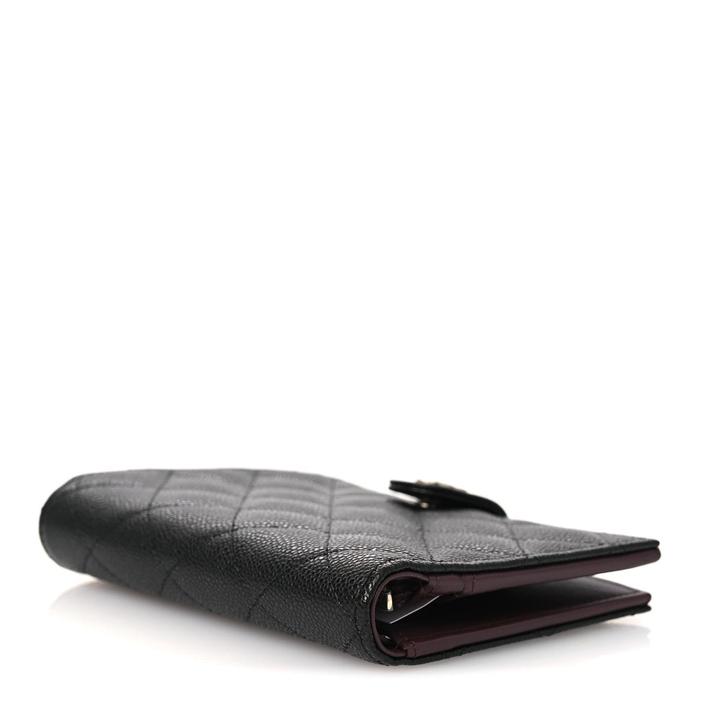 Caviar Quilted Passport Holder Black