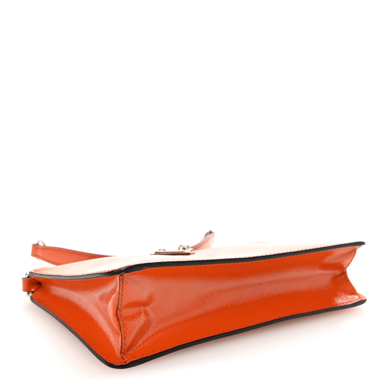 Saffiano Vernice Chain Crossbody Bag Papaya