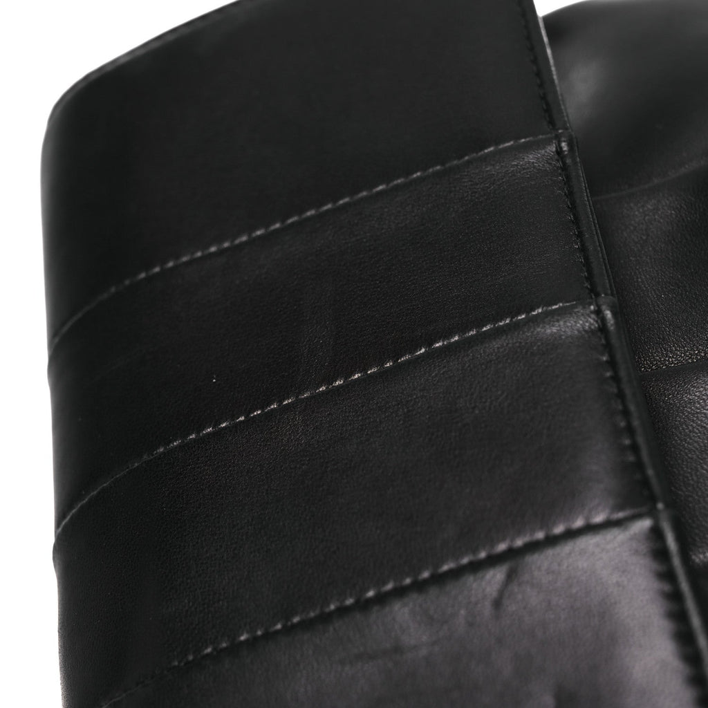 Lambskin Vertical Quilted Clutch Black