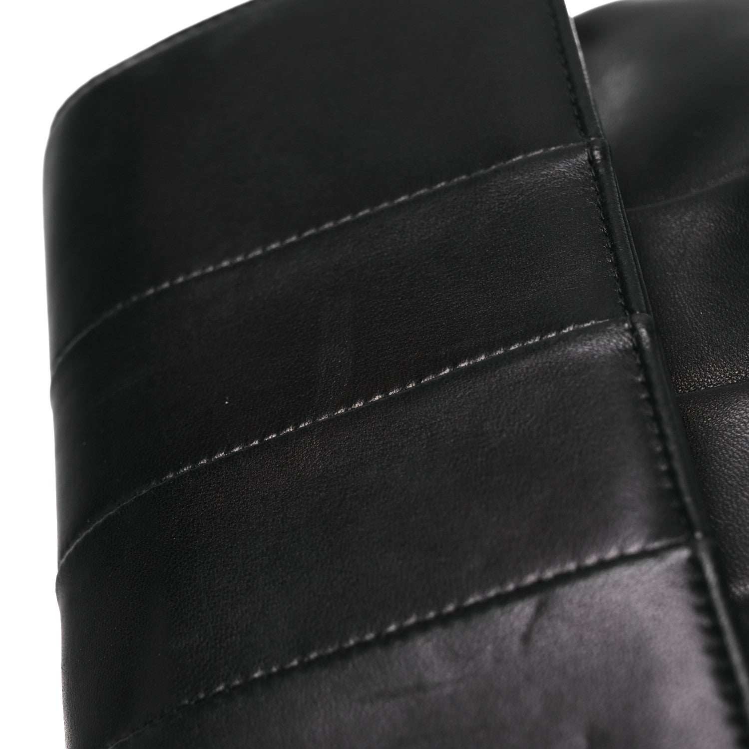 Lambskin Vertical Quilted Clutch Black