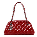 Patent Quilted Small Just Mademoiselle Bowling Bag Red