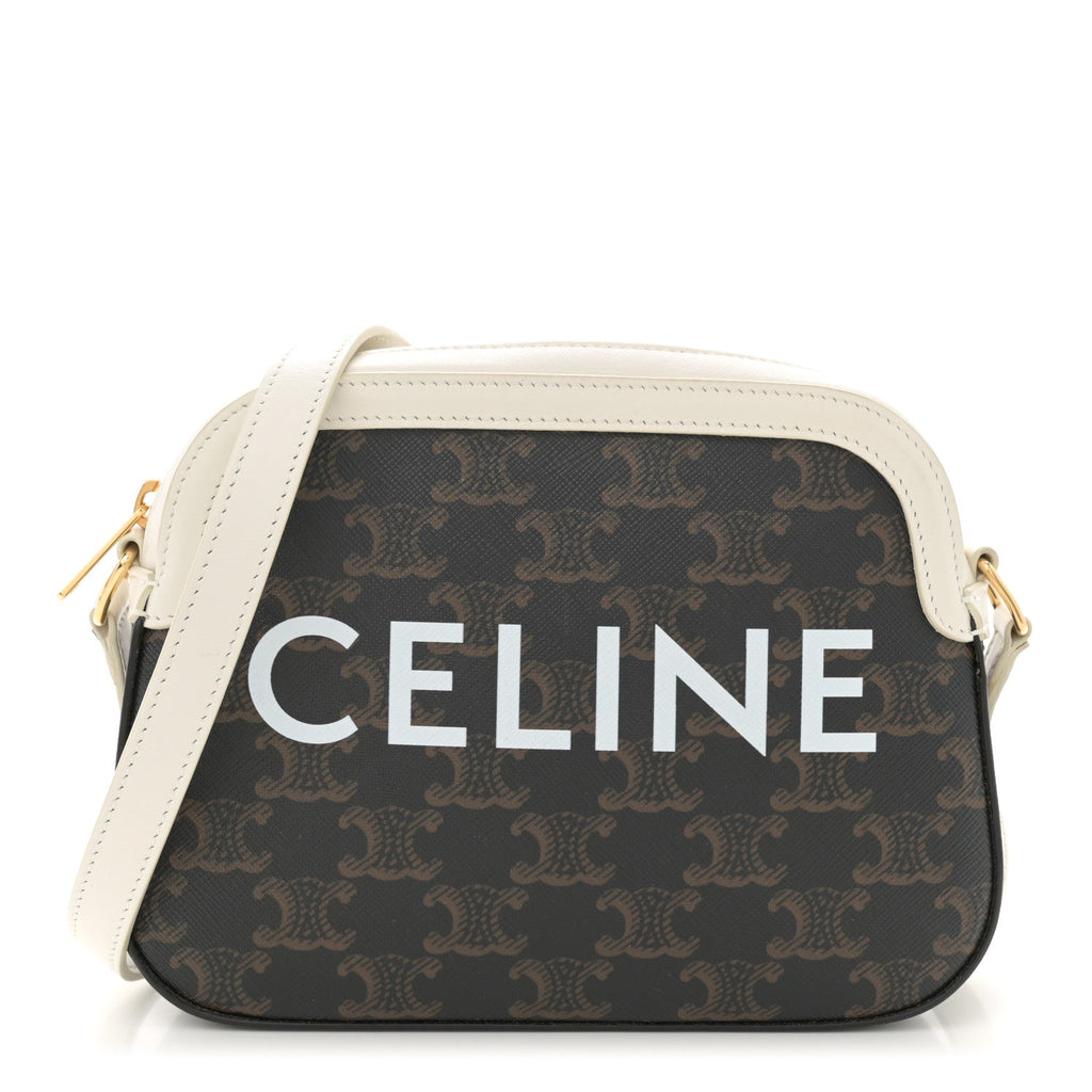 Triomphe Canvas Small Camera Bag White