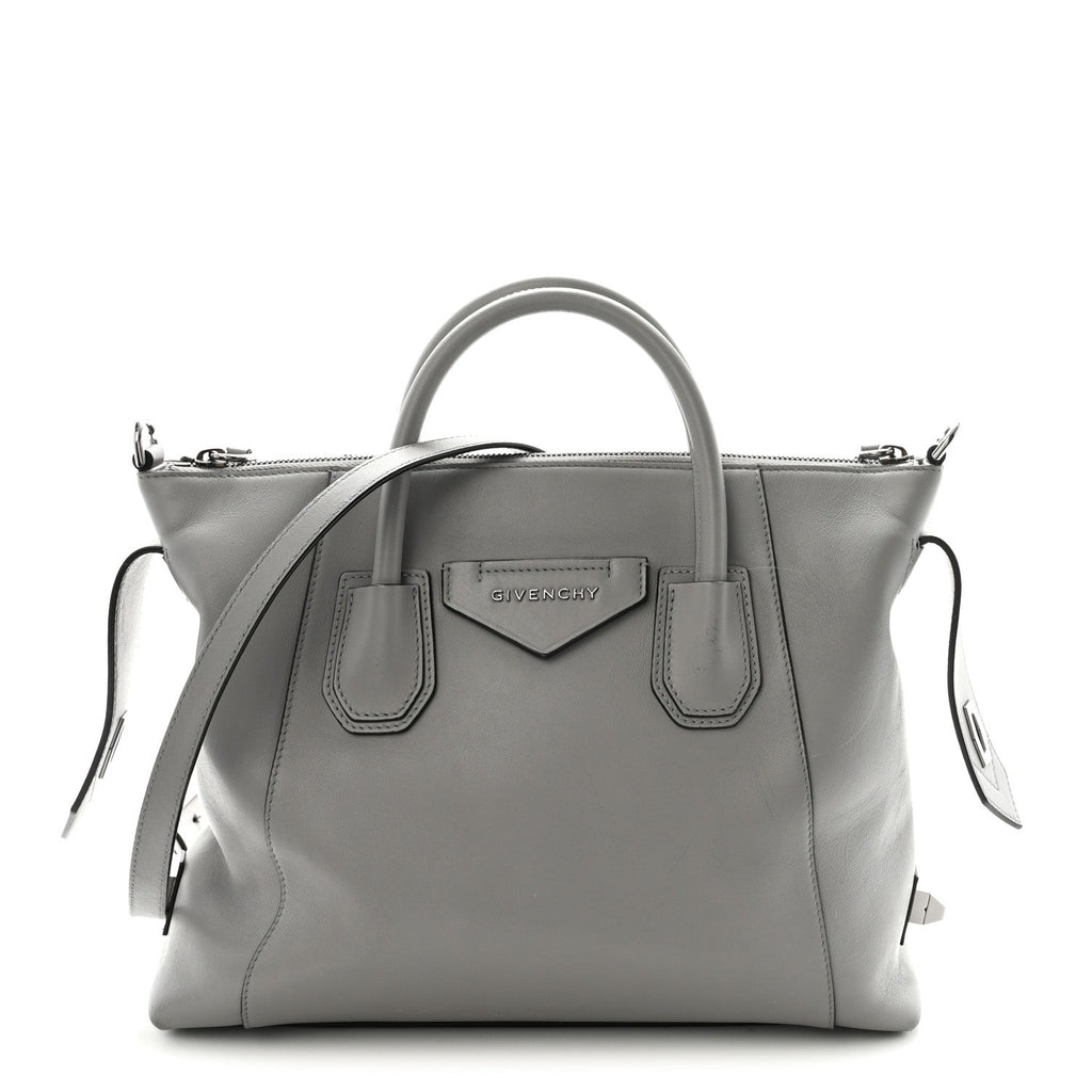 Calfskin Small Soft Antigona Pearl Grey