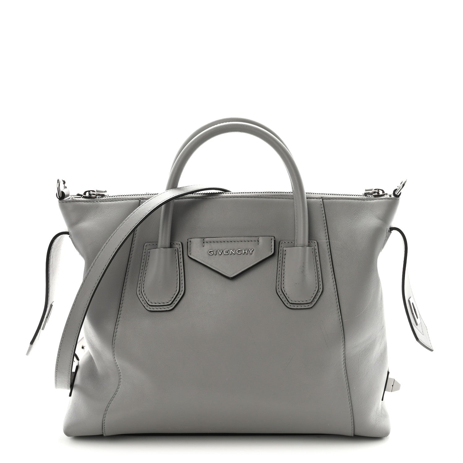 Calfskin Small Soft Antigona Pearl Grey