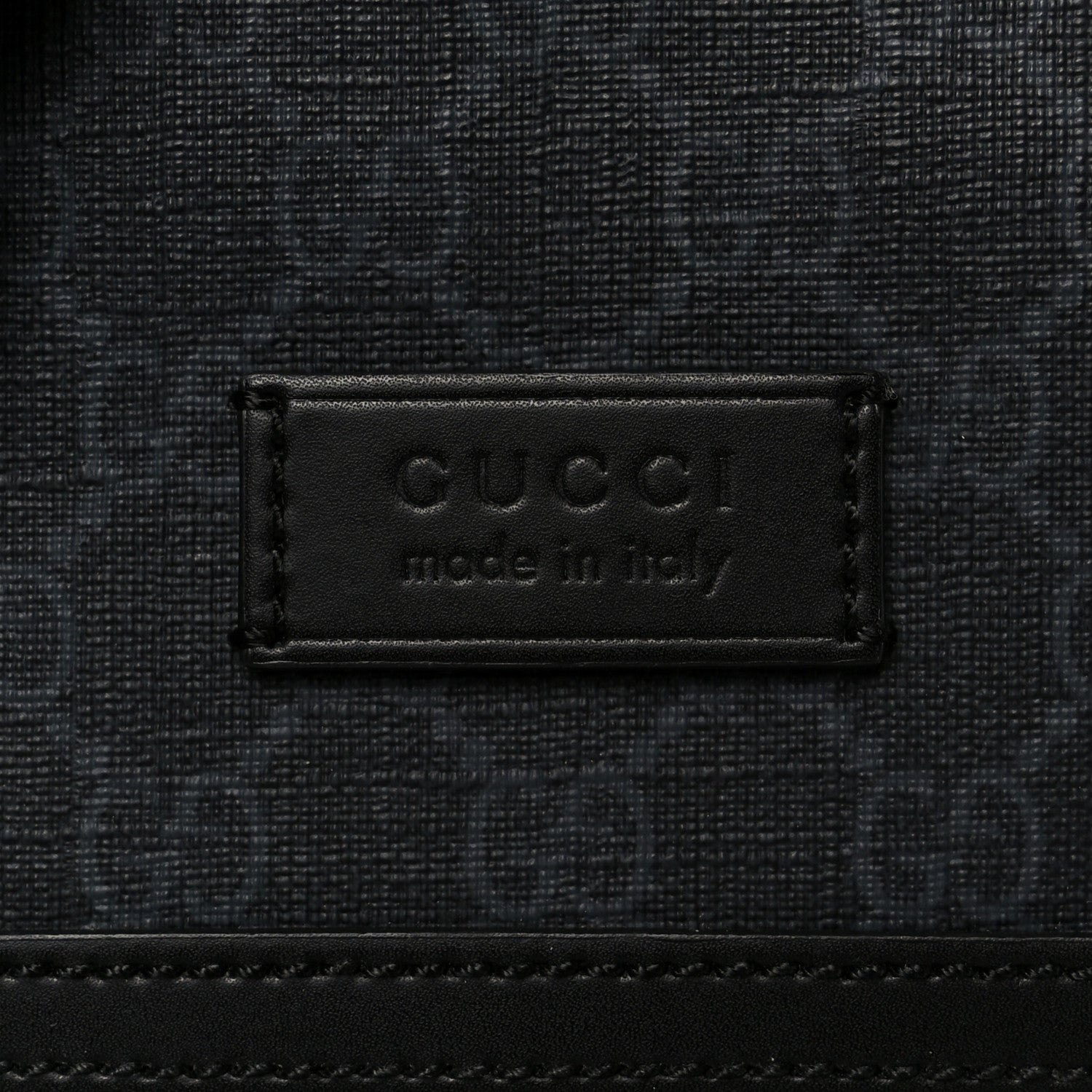 GG Supreme Monogram Appia Calfskin Web Flat Messenger Bag Black Grey