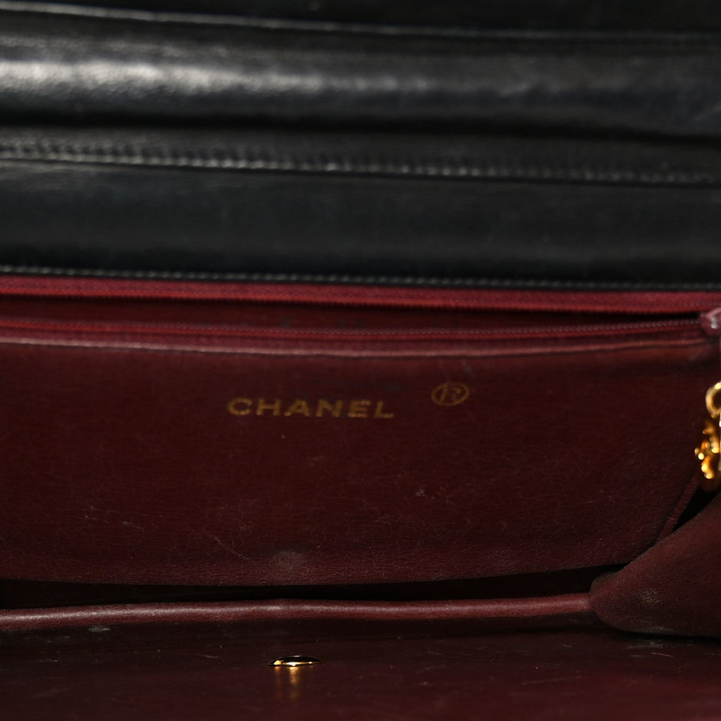 Lambskin Quilted Medium Single Flap Black