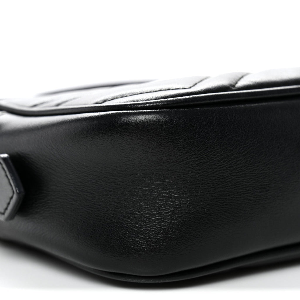 Calfskin Matelasse Mini GG Marmont Chain Shoulder Bag Black