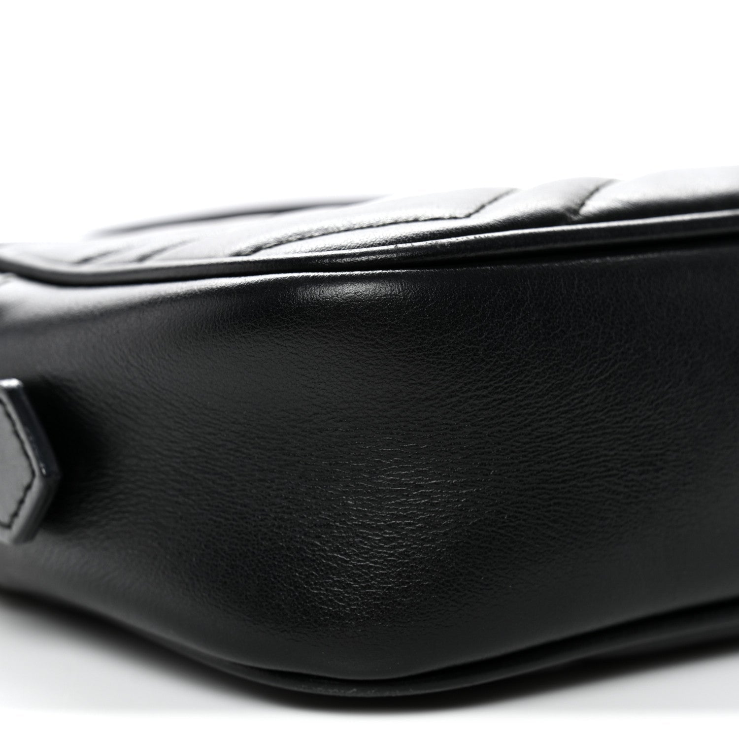 Calfskin Matelasse Mini GG Marmont Chain Shoulder Bag Black
