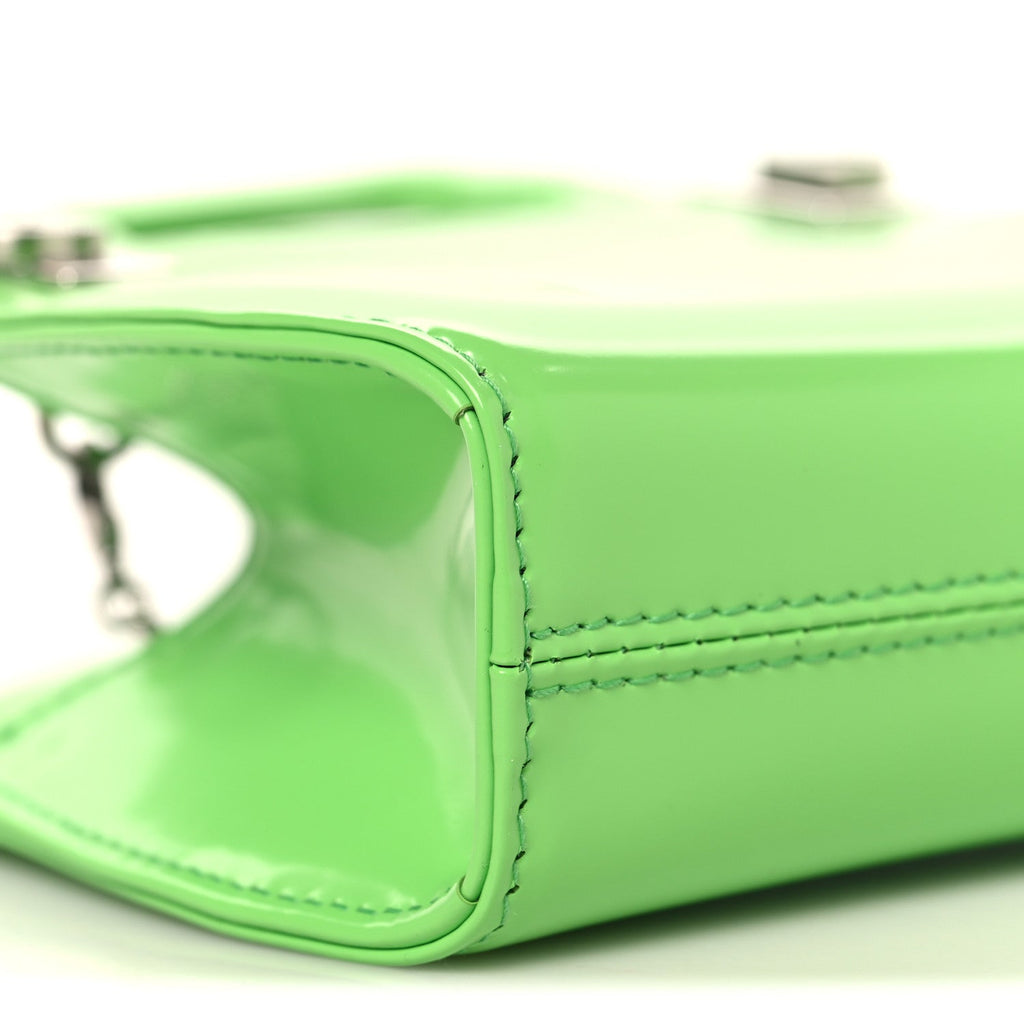 Brushed Calfskin Micro Wanda Top Handle Bag Green
