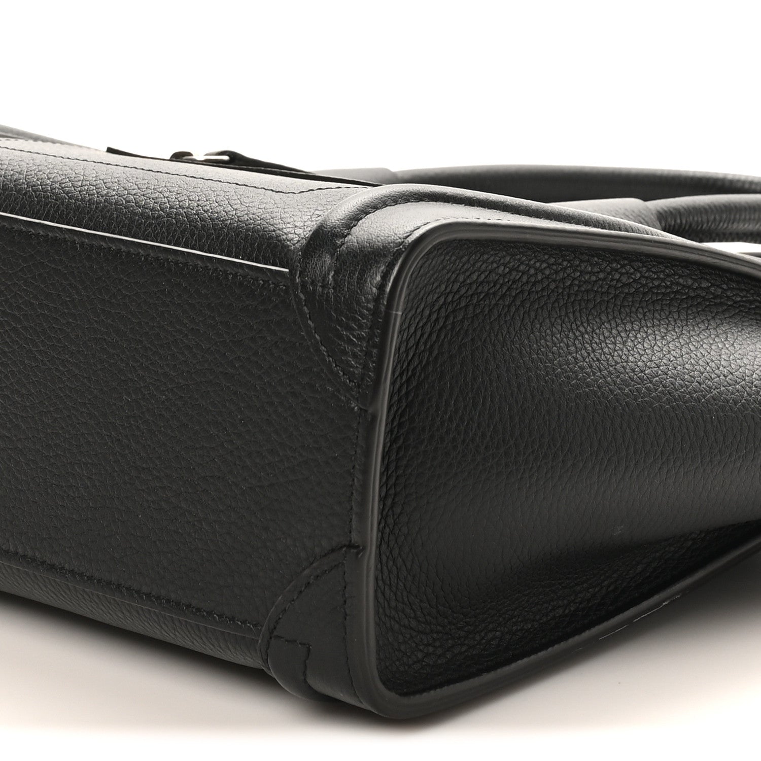 Drummed Calfskin Nano Luggage Black