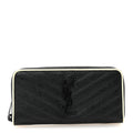 Grain De Poudre Matelasse Chevron Monogram Zip Around Wallet Black Dove White