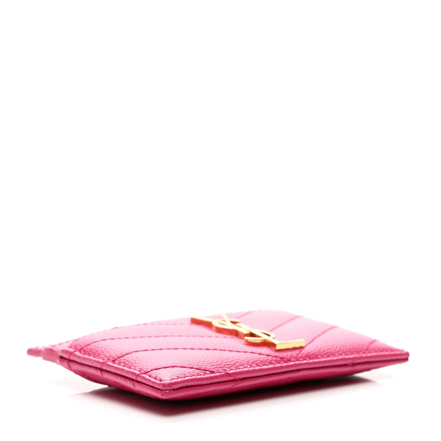 Grain De Poudre Matelasse Chevron Monogram Credit  Case Fresh Fuxia