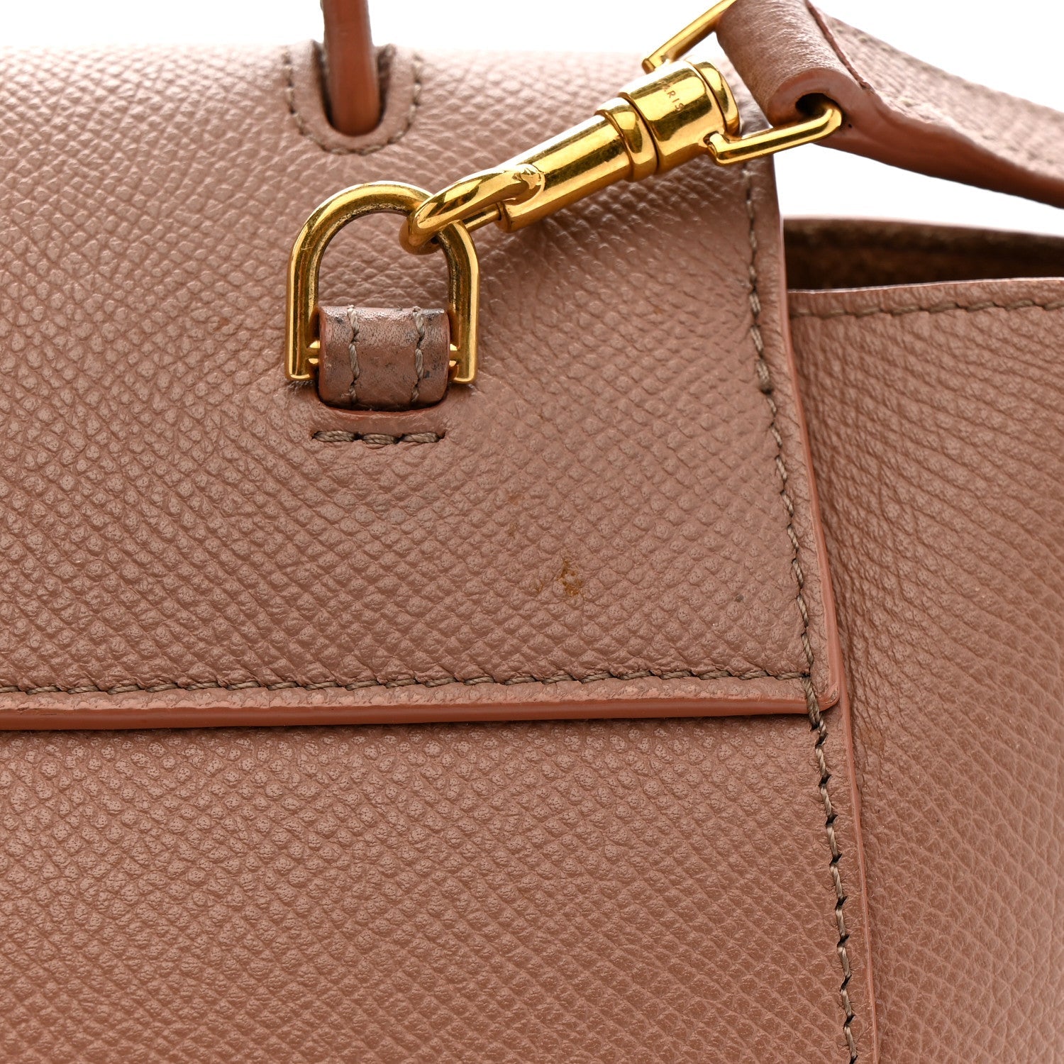 Grained Calfskin Nano Belt Bag Dark Pink