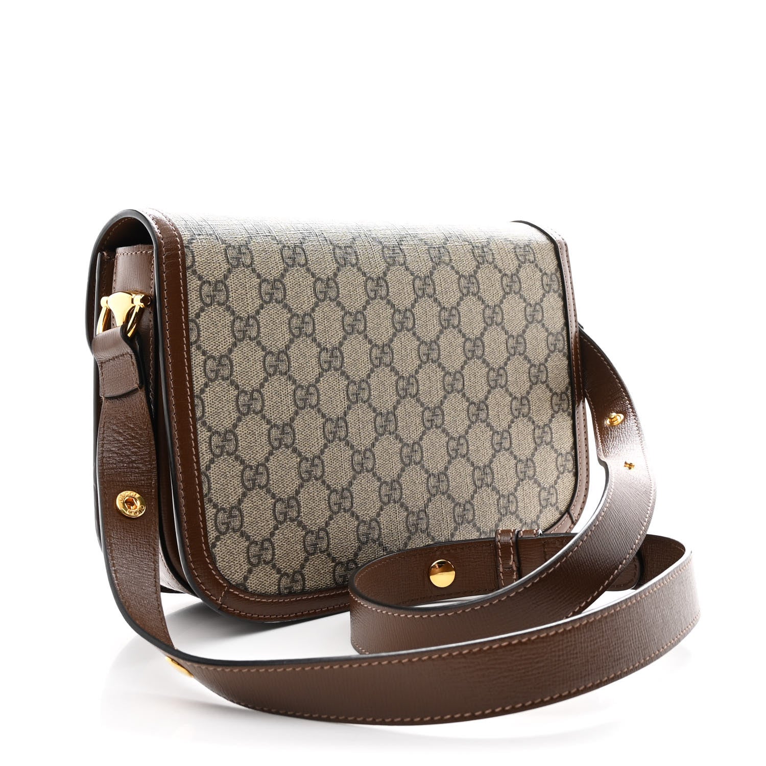 GG Supreme Monogram Horsebit 1955 Shoulder Bag Beige Brown Sugar