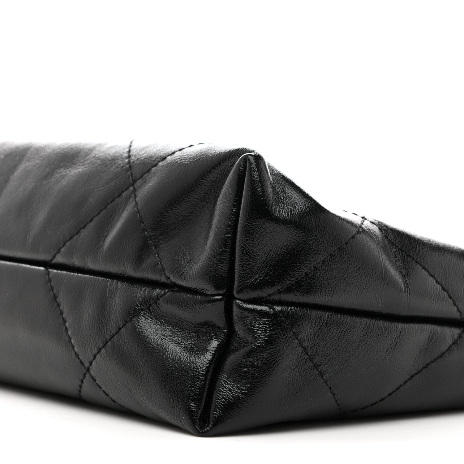 Shiny Calfskin Quilted Small Chanel 22 Black