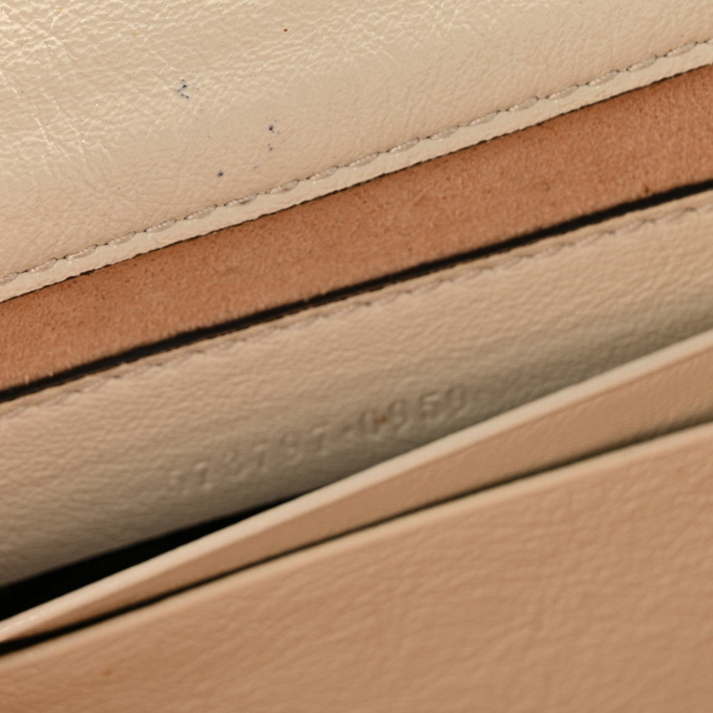 Textured Calfskin Web Mini Rajah Slim Flap Shoulder Bag Mystic White