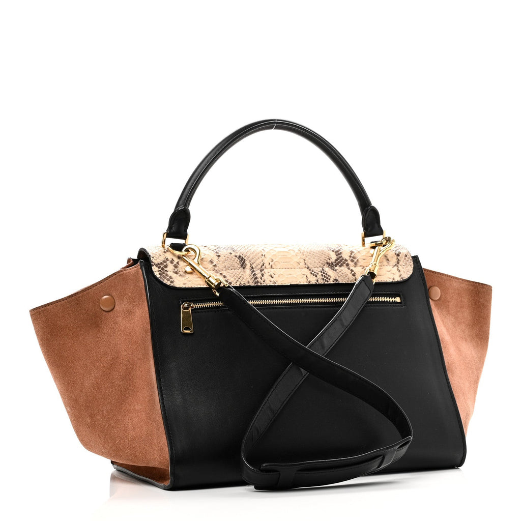 Snakeskin Suede Trapeze Brown