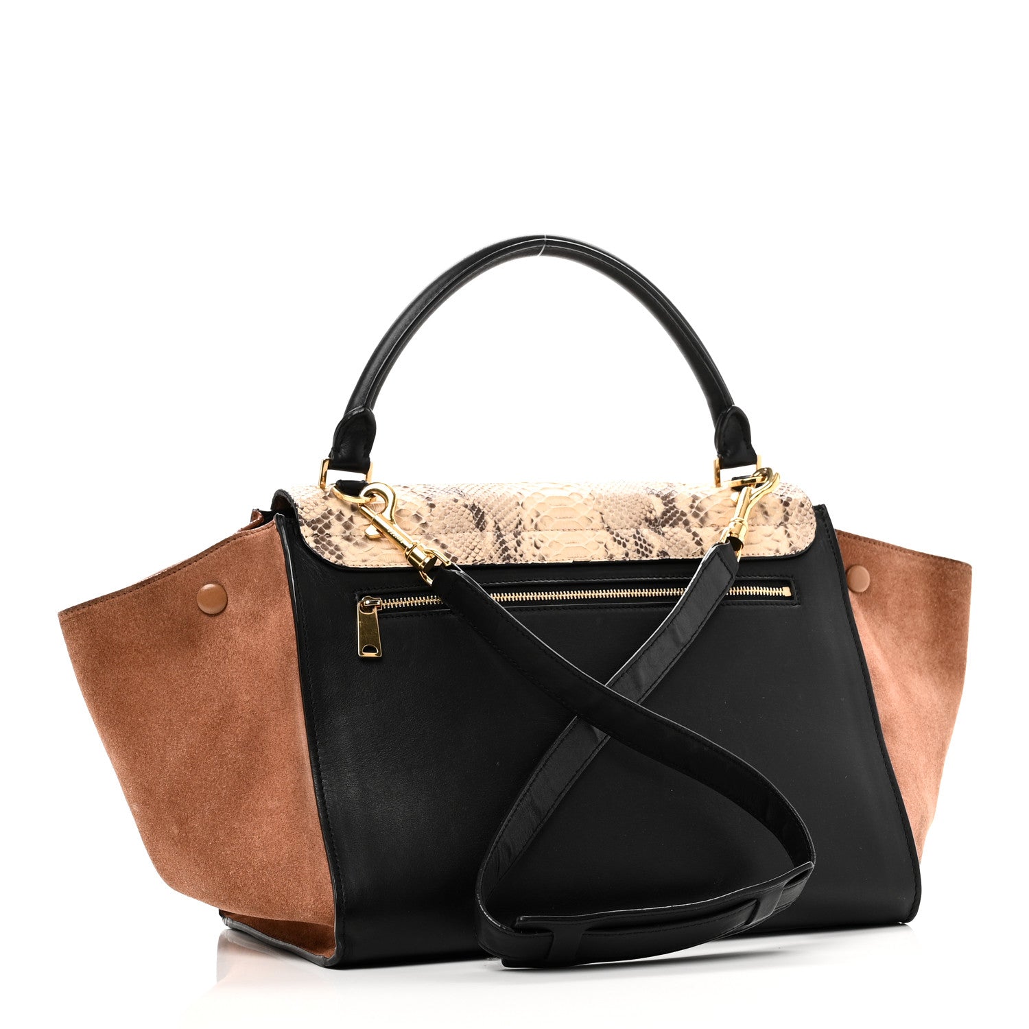 Snakeskin Suede Trapeze Brown