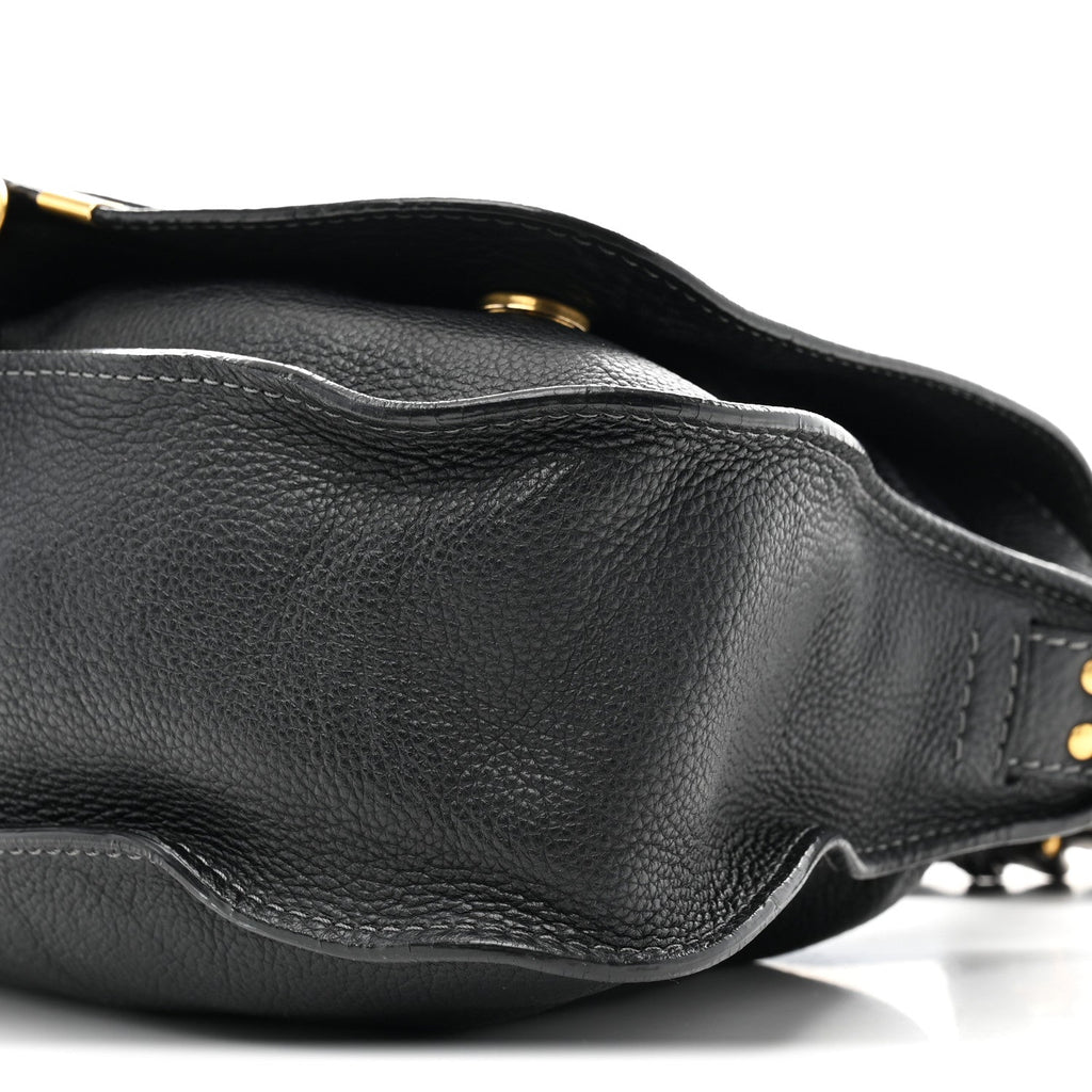 Calfskin Medium Marcie Top Handle Bag Black