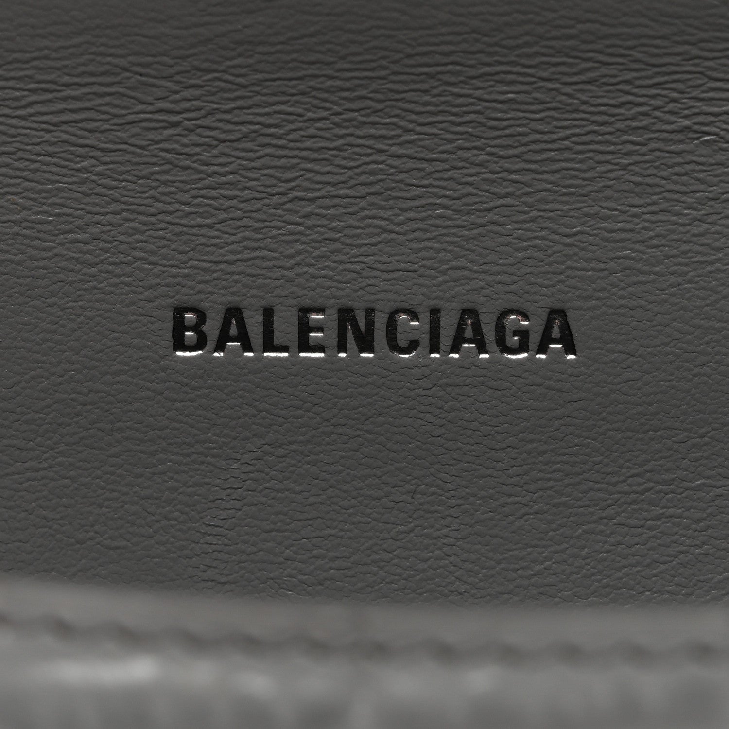 Shiny Calfskin Crocodile Embossed Hourglass Top Handle Bag XS Balenciaga Grey