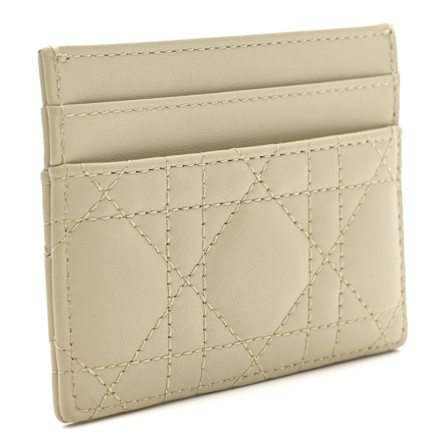 Lambskin Pearl Cannage Dior Jolie Freesia  Holder Powder Beige