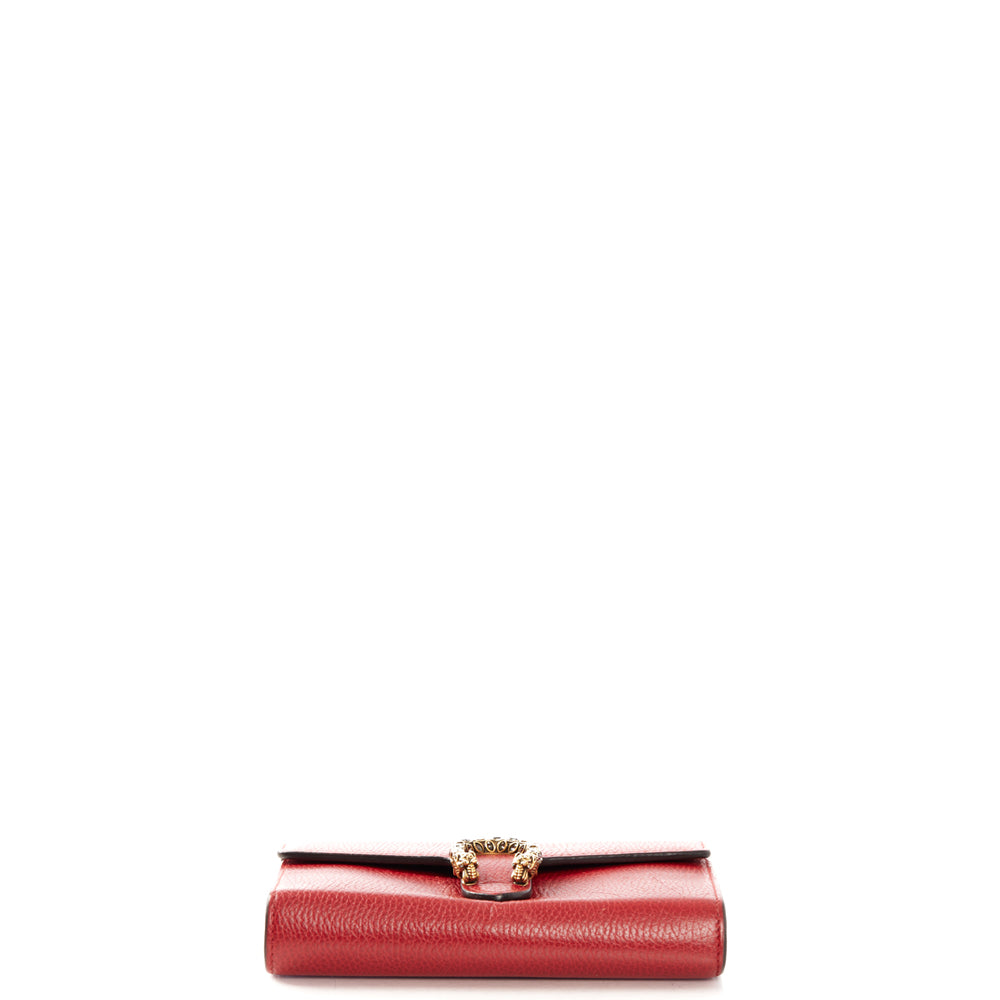 Gucci Cross Body Dionysus Chain Wallet in Hibiscus Red, Leather