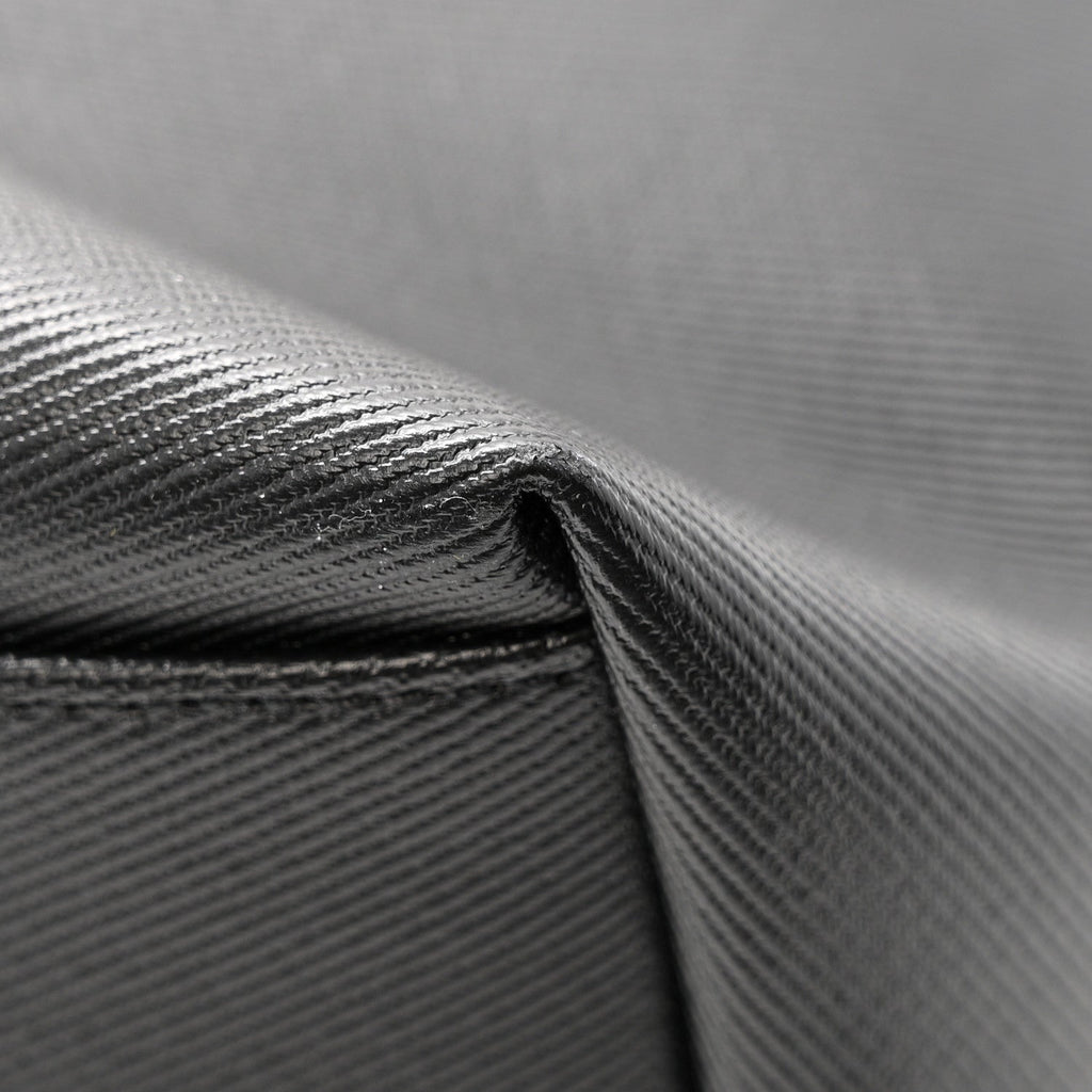 Canvas Calfskin T-Bar Shopping Bag Black