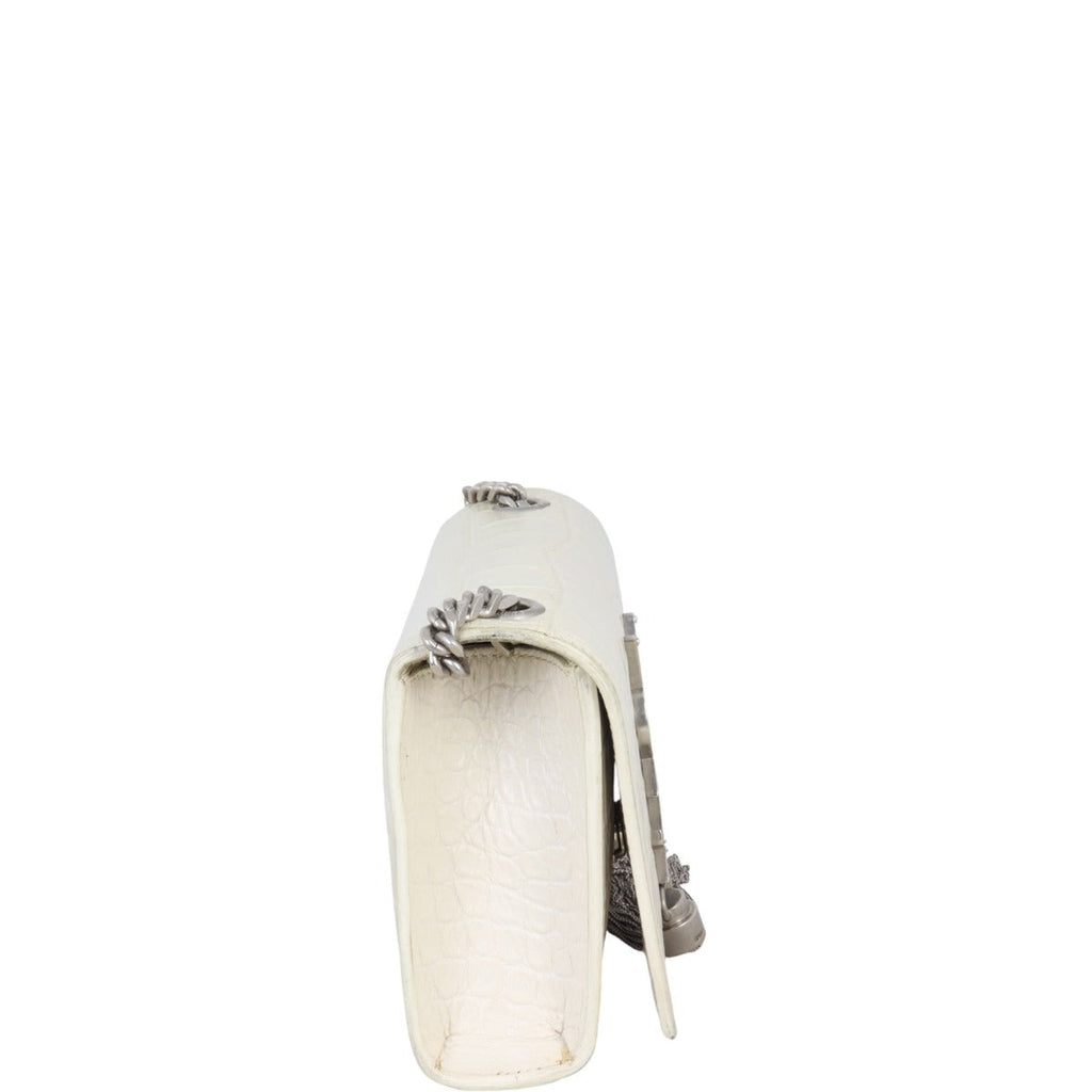 Saint Laurent Kate Tassel Chain Bag Small Croc-Embossed
