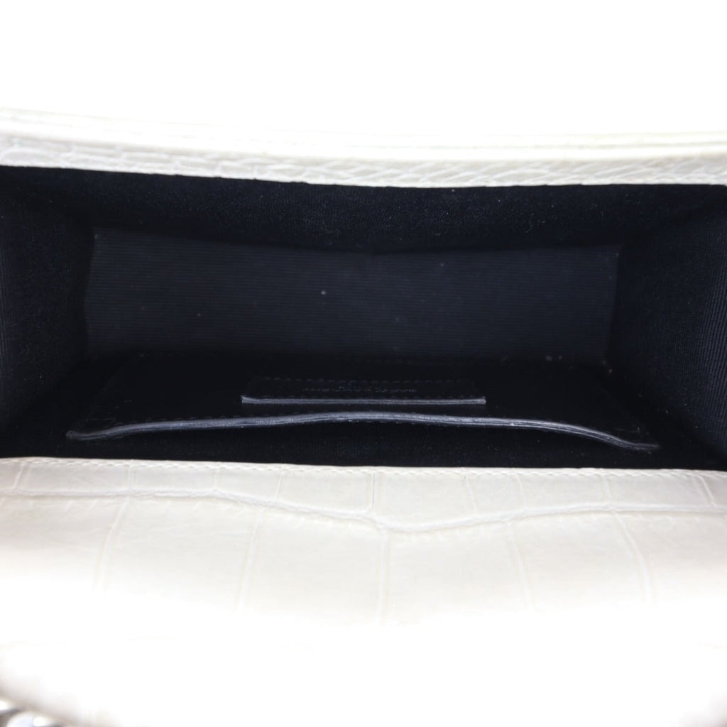 Saint Laurent Kate Tassel Chain Bag Small Croc-Embossed