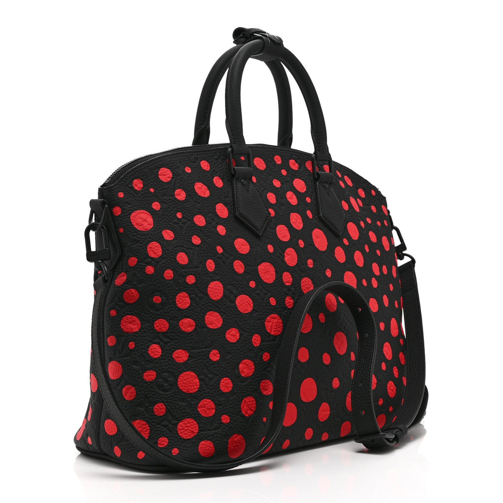 LV X YK Taurillon Lock It MM Black Red