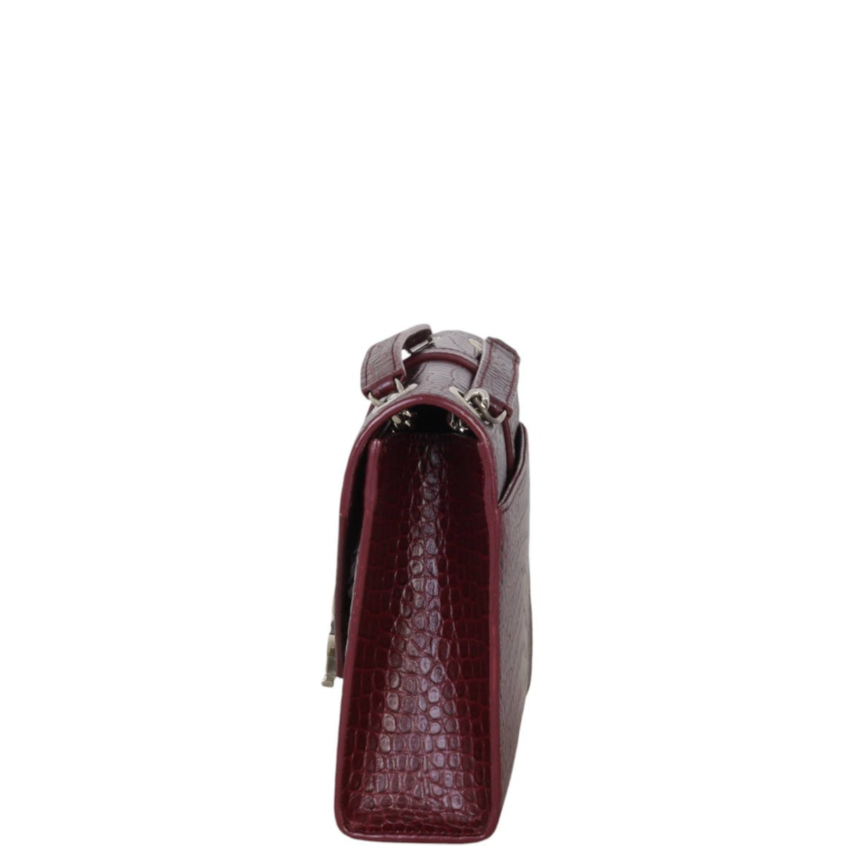 Saint Laurent Envelope Chain Bag Medium Croc-Embossed