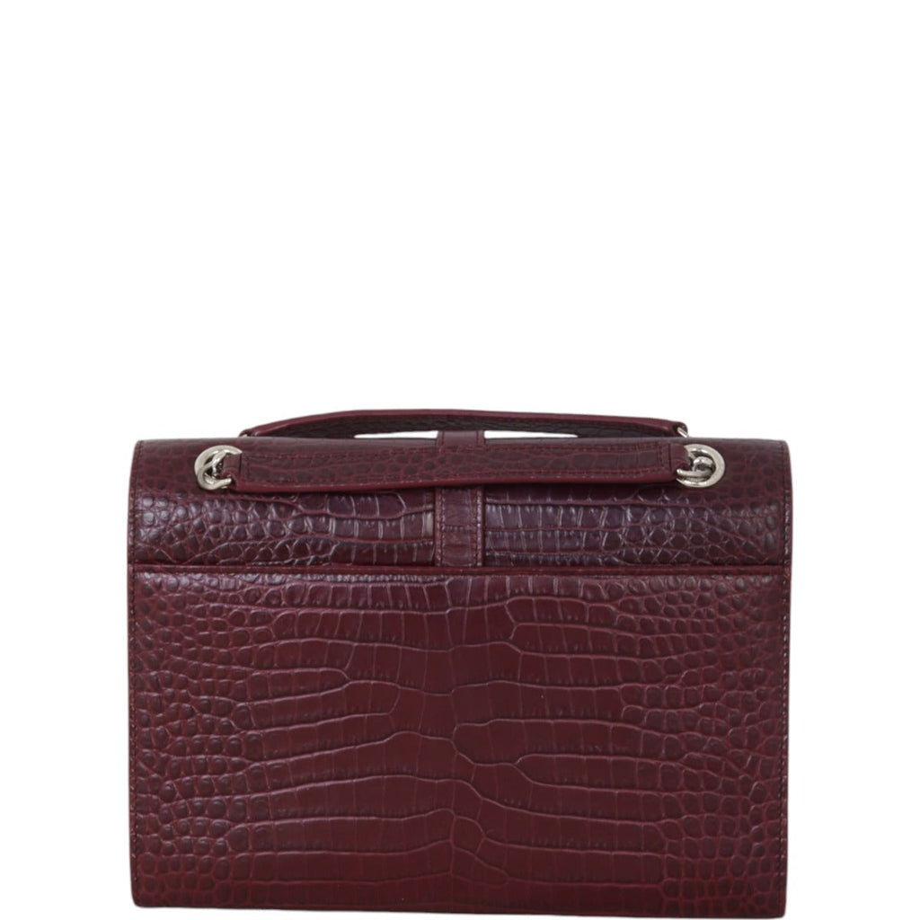 Saint Laurent Envelope Chain Bag Medium Croc-Embossed