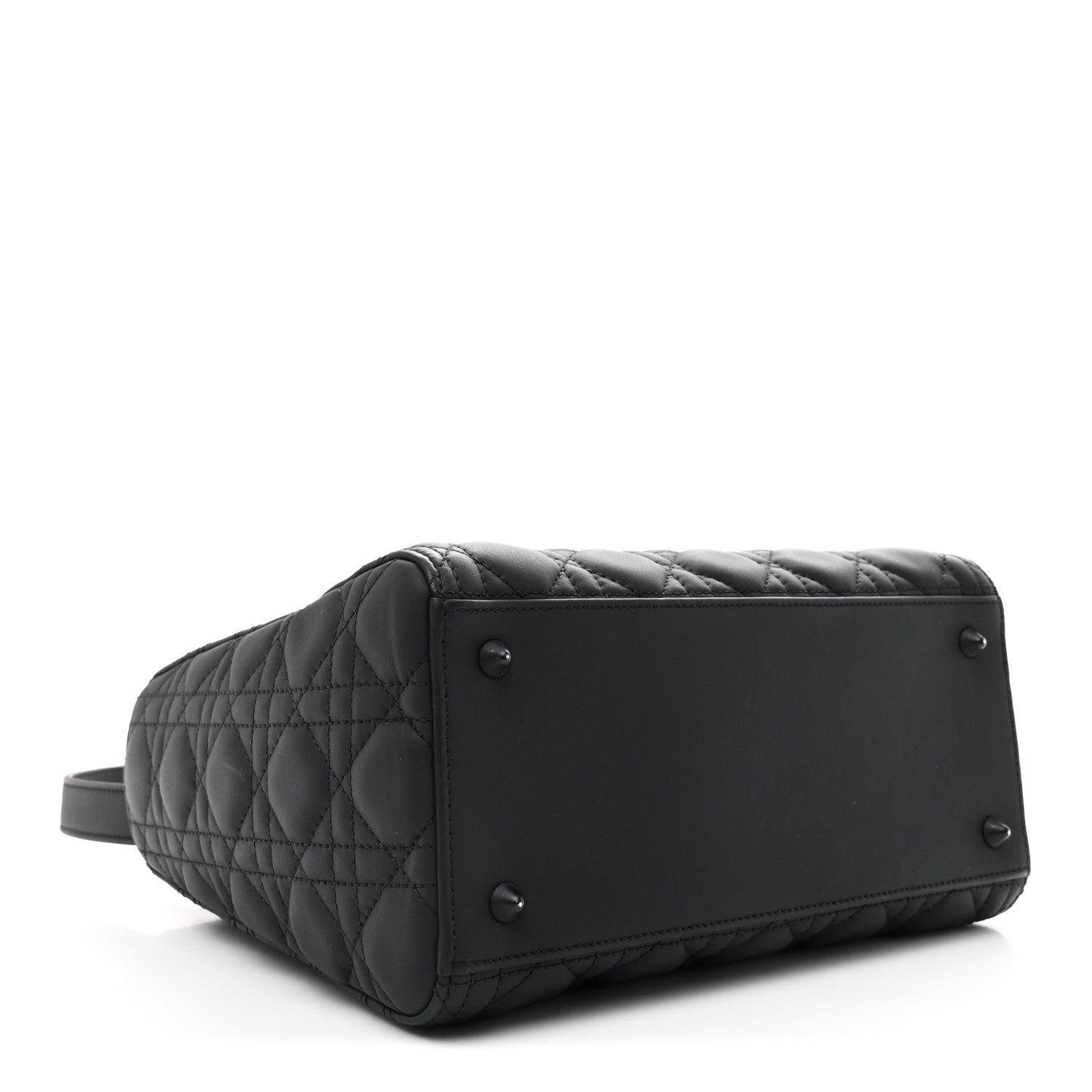Ultra Matte Calfskin Cannage Medium Lady Dior Black