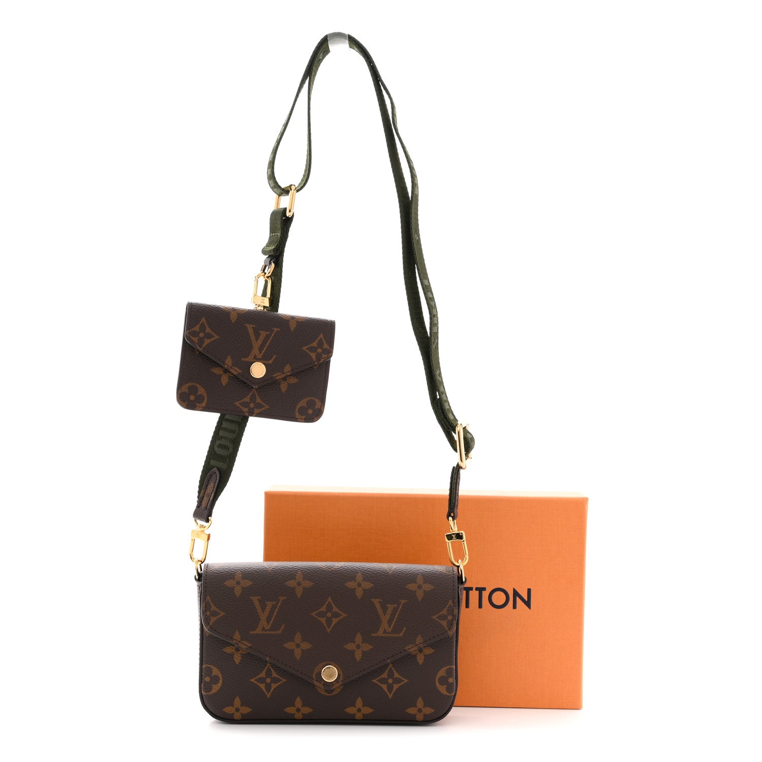 Monogram Felicie Strap & Go Kaki