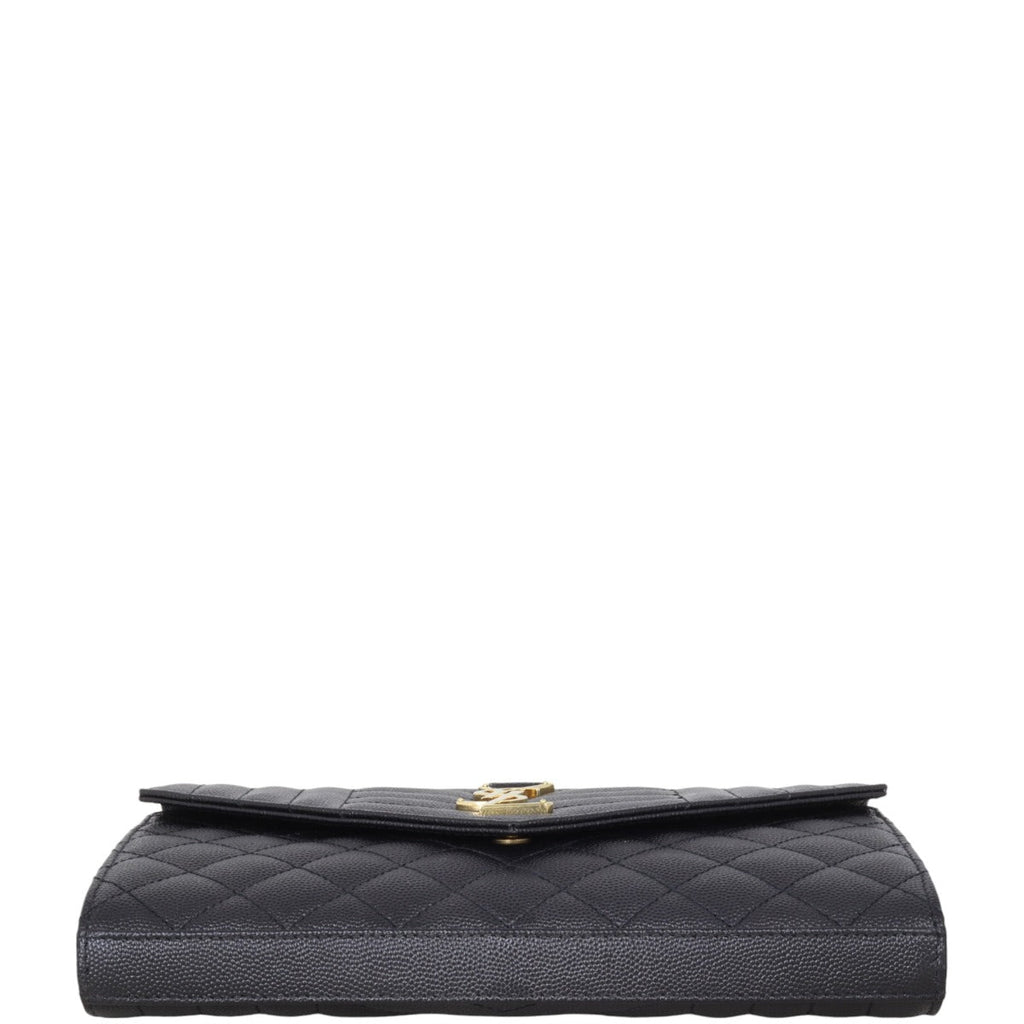 Saint Laurent Monogram Mix Matelasse Envelope Wallet on Chain