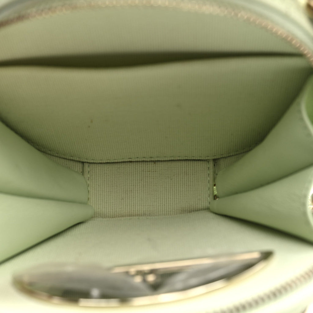 Caviar Quilted Round Handle With Care Vanity With Chain Light Green