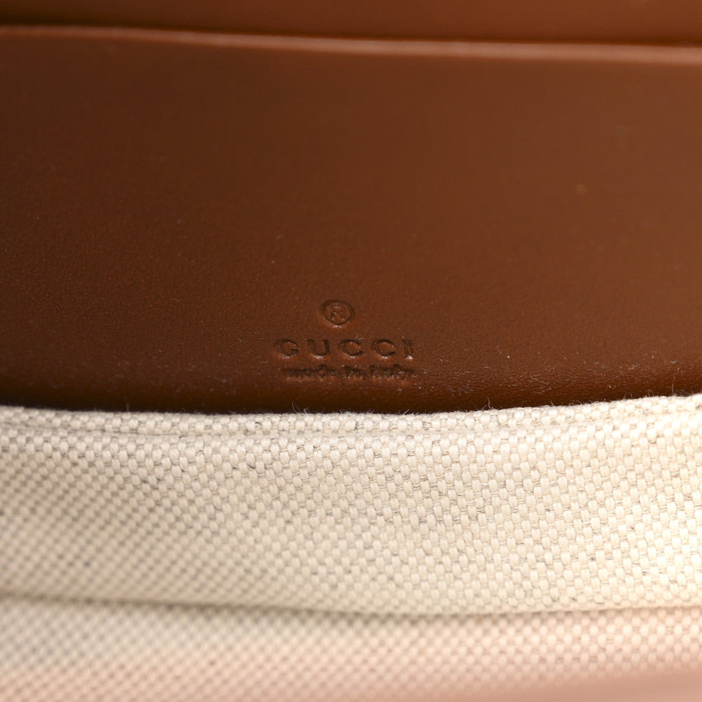 New Canvas Charisma Calfskin Crystal GG Monogram Small Bamboo 1947 Top Handle Bag Camel Ebony