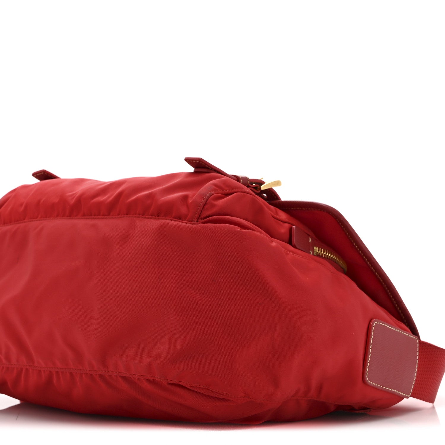 Tessuto Nylon Saffiano Messenger Bag Red
