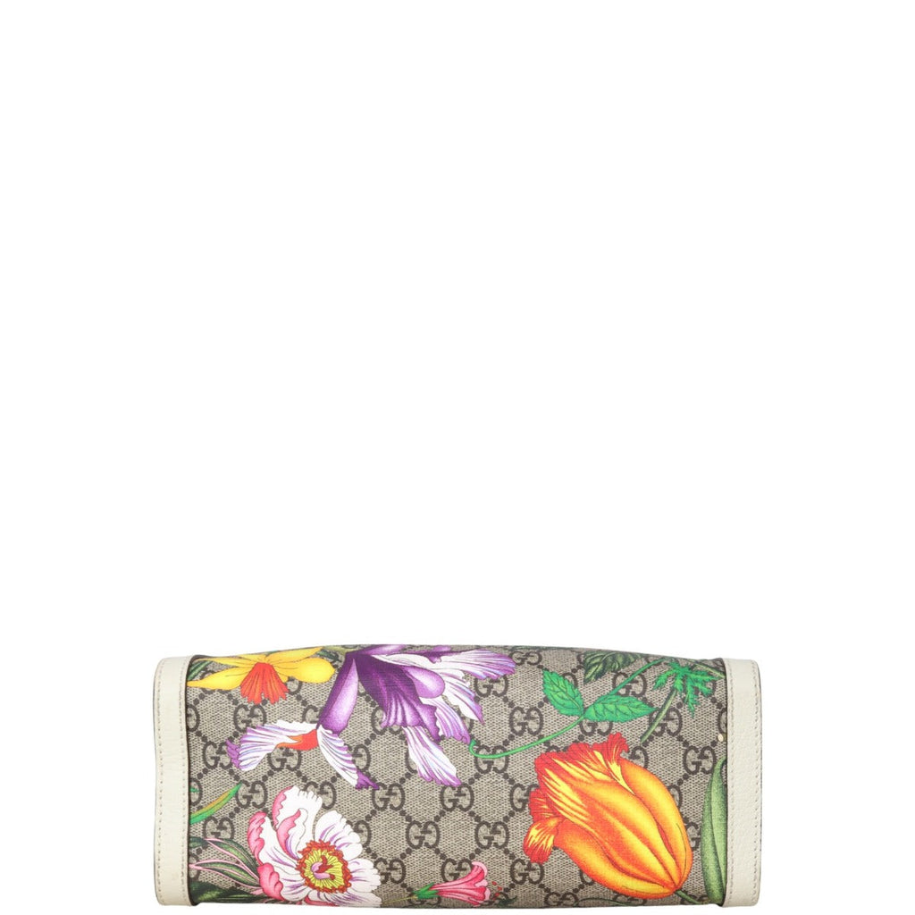 Gucci GG Supreme Flora Small Padlock Tote
