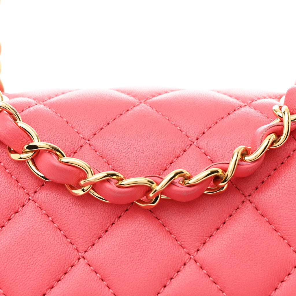 Lambskin Quilted Small Urban Spirit Backpack Dark Pink